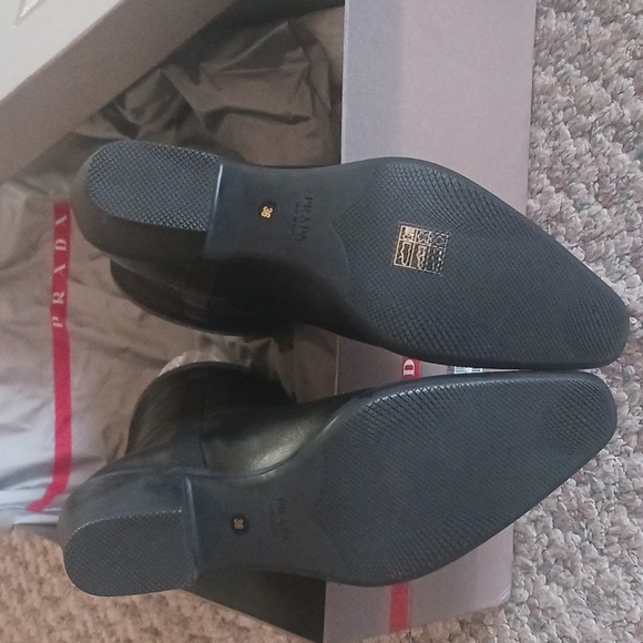 Vintage black Prada sport western boots  black nylon and leather with logo 36/6 - Picture 5 of 5